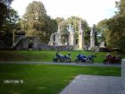 Our bikes at the ruins of the old church at....